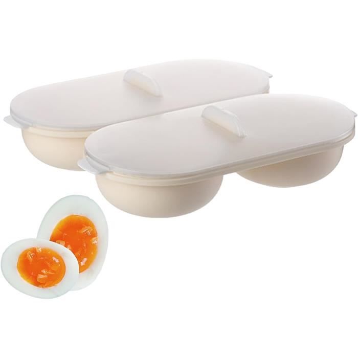 Cuiseur à Oeufs Micro-Ondes - Double Pocheuse à Œufs Avec Égouttoir - Cuisson Rapide Et Facile Pour Petits Déjeuners Parfaits
