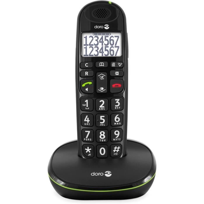 Téléphone Sans Fil Doro PhoneEasy 110 Pour Seniors - Grandes Touches Et Son Amplifié - Blanc X2