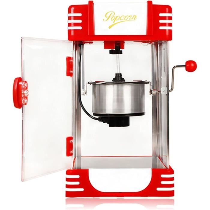 Machine à Pop-Corn Rétro 850W Rosenstein & Söhne - Avec Mélangeur Et Revêtement Antiadhésif