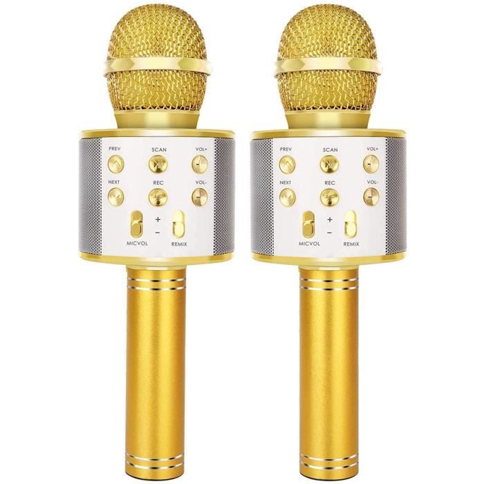 Microphone Sans Fil Karaoké Portable Bluetooth,Micro Sans Fil pour