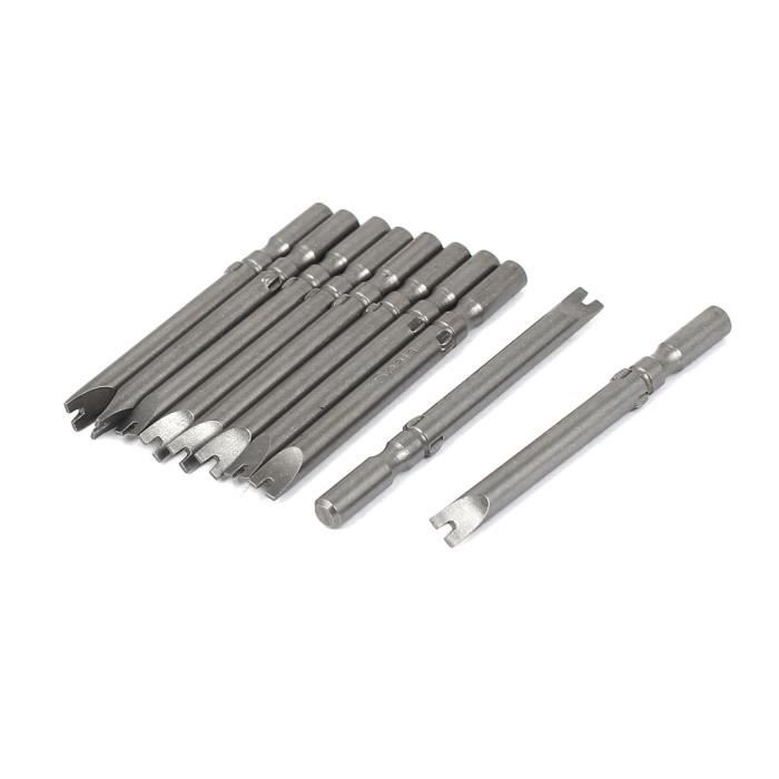 5 pcs 1//4 pouces S2 Hex Magnetic U en forme de embouts de Tournevis Outils 50 mm longueur U4-U8