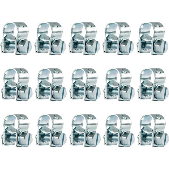 15 Pièces Collier De Serrage Métallique Inox 7-9Mm Colliers Serrage
