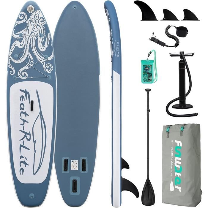 Planche De Paddle Gonflable FunWater SUPFW32A - 350cm, Portance 180kg, Pression 12-15 PSI, Rouge, Neuve