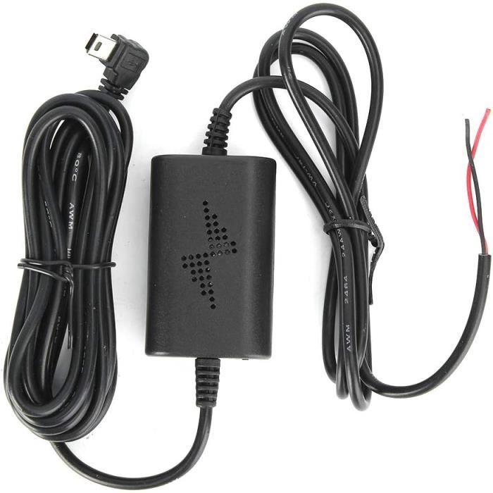 Dash Cam Hardwire Kit, Port USB C Dashboard Caméra Kit 12V - 24V à 5V Câble de Charge Voiture avec Protection Basse Tension