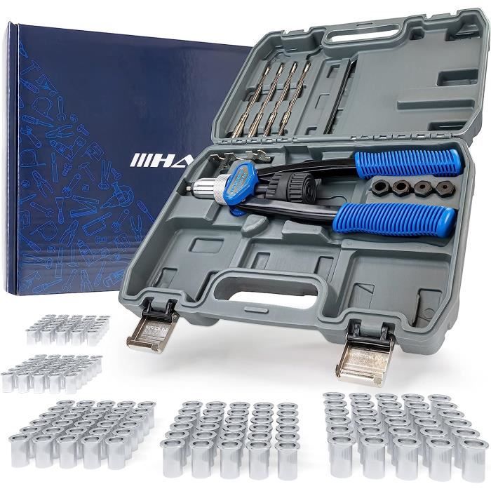 Coffret 86EN1 Pince à Riveter avec Rivet & 5 Buse M3 M4 M5 M6 M8 Fileté