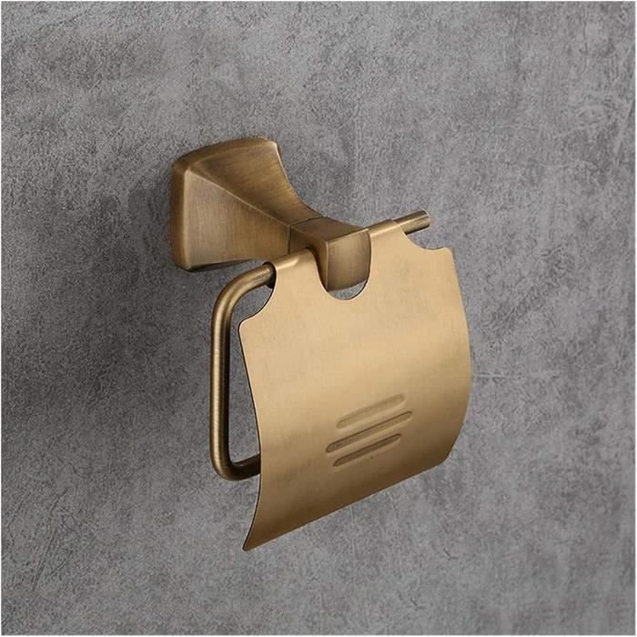 Porte-rouleau De Papier Toilette Mural Autocollant Doré - Support Adhésif Sans Perçage