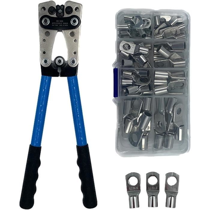 TolleTour Pince à Sertir Pince à Cosse De Câble Automobile 0,5-35MM² Pince à Sertir Avec Poche