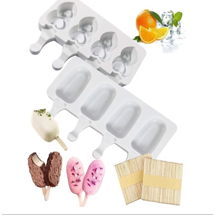 Moule à Glaces Silicone Durandal - 4 Bâtonnets, Démoulage Facile, Pour Sorbets Et Glaces Maison