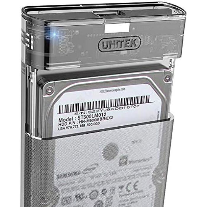 Boîtier de disque dur UNITEK HDD HDD SATA IIIIII HDD externe avec câble 3.0 intégré montage sans outil - vue 2