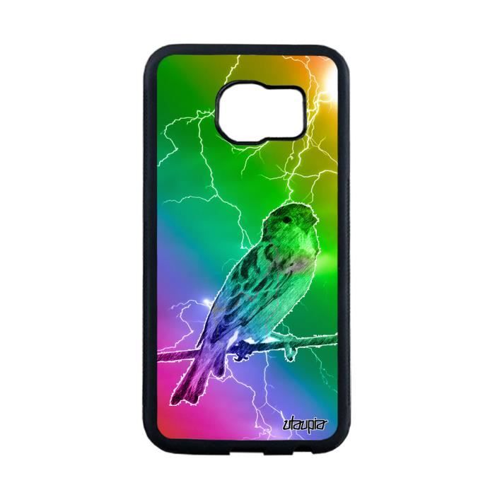 Coque Samsung Galaxy S6 Edge silicone oiseau petit cover nature animaux mobile animal 