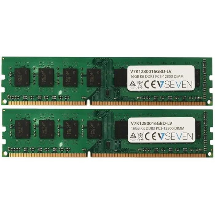 V7 Module de RAM - 16 Go (2 x 8 Go) - DDR3-1600/PC3L-12800 DDR3 SDRAM - CL11 - 1,35 V - Non-ECC - Non bufferisé - 240 Aiguilles