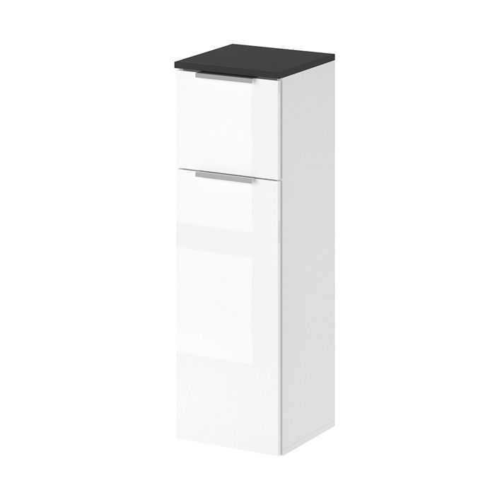 vente unique Meuble haut salle de bain mélaminé blanc/chêne brillant. L - H - P