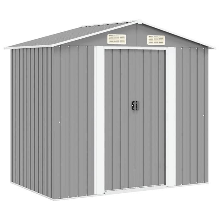 vidaXL Abri de stockage pour jardin Métal Gris 204 x 132 x 186 cm 42983