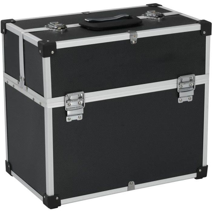 VidaXL Boîte à outils 43,5 x 22,5 x 34 cm Noir Aluminium