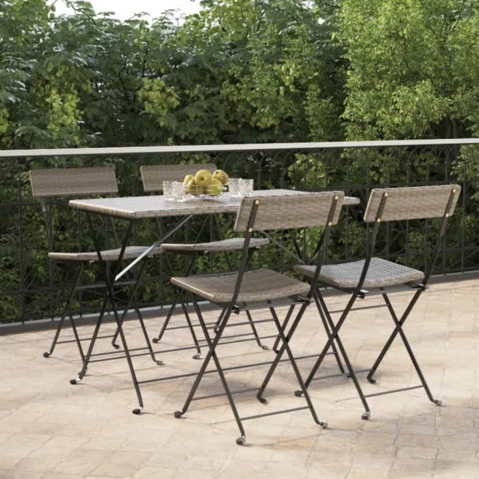vidaXL Chaises pliantes de bistrot Rotin