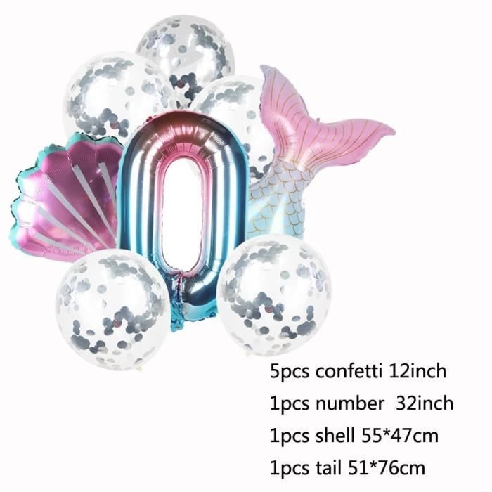 Ballons Numerotes Queue A Sirene Pour Fille Decoration De Fete Pour Anniversaire 0 A 9 Ans Ballo 0 Cdiscount Maison
