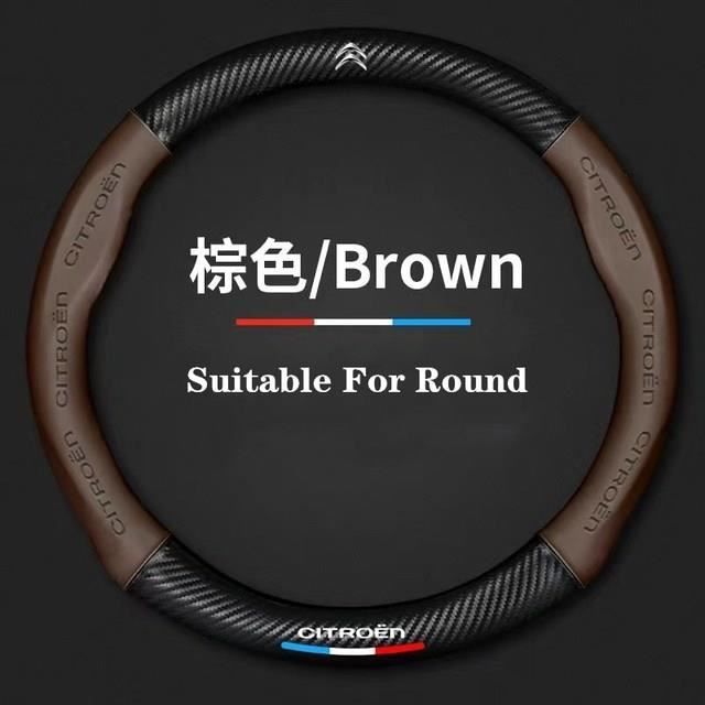 Housse De Volant En Cuir Fibre De Carbone Pour DS 3 Crossback (2018-2022) - Antidérapante, Conf. Noir/Beige