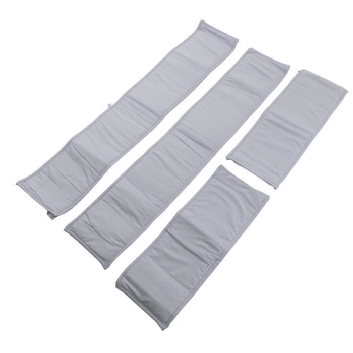 VA-Cerulean Barrière De Lit Réglable 150cm - Protection Sécurité Bébé Gris Petit Ours