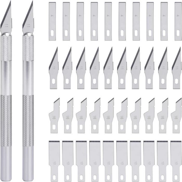 Kit De 48 Scalpels Et Couteaux De Précision – Avec Coffret, Pierre à Aiguiser, Pour Modélisme