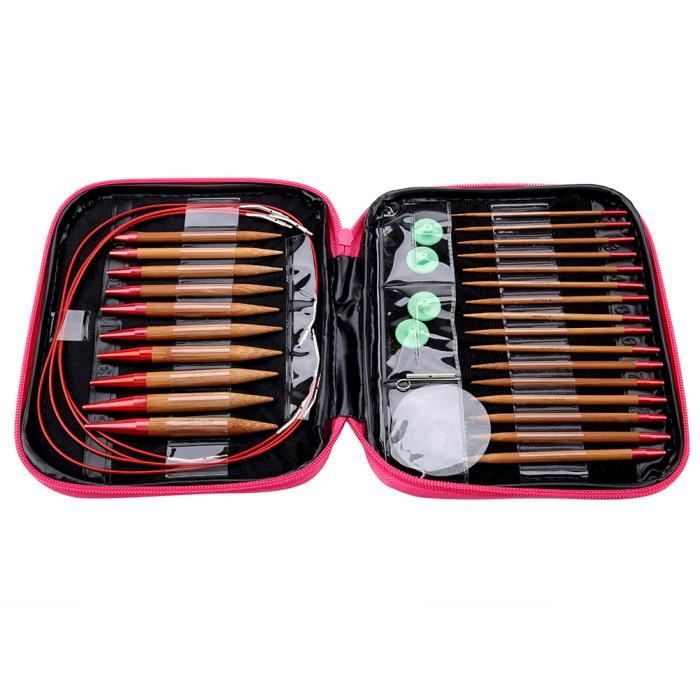 Set 13 Aiguilles Circulaires Interchangeables - Tailles 3.0 à 10.0 Mm - Aluminium, Câbles Nylon