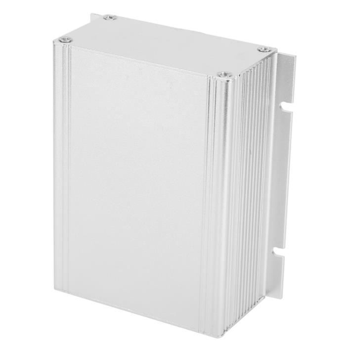 Boîtier De Projet électronique De Boîtier De Boîte à Instruments De Carte De Circuit Imprime En Aluminium Blanc Argente 92220507