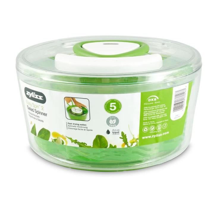Zyliss essoreuse à salade Easy Spin 20 cm vert/transparent - Cdiscount  Maison