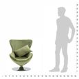 Solde - Mobilier FR24180M Fauteuil Magic pivotant, Fauteuil Relaxation Chaise de salon en forme d’œuf avec coussin Vert clair Velour-1