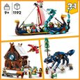LEGO® 31132 Creator 3-en-1 Le Bateau Viking et le Serpent de Midgard, Jouet Transformable en Maison avec un Dragon ou un Loup-1