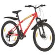 Vélo de montagne - VIDAXL - Roues de 26 pouces - 21 vitesses - Rouge-1