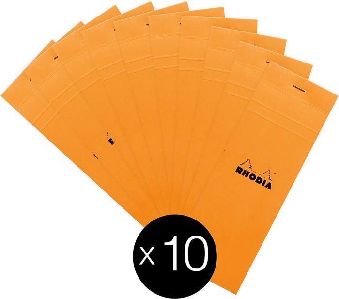 RHODIA 19200C - Bloc-Notes Agrafé N°19 Orange - A4 21 x 31,8 cm- Petits Carreaux - 80 Feuillets