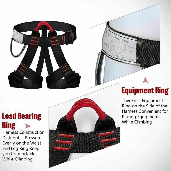 Harnais D'escalade Demi-corps Réglable - Charge 300 Kg - Polyester/acier - Taille Taille 70-120 Cm, Jambes 45-65 Cm - Pour Alpinisme, Travail En Hauteur - 2