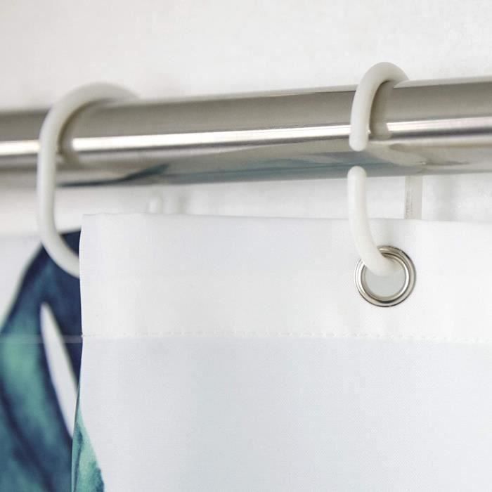 180 x200cm Rideau de Douche en Tissu Anti-moisissure Imperméable avec des  Crochets, Antibactérien, Lavable en Machine Vert-XIANSHCH - Cdiscount Maison