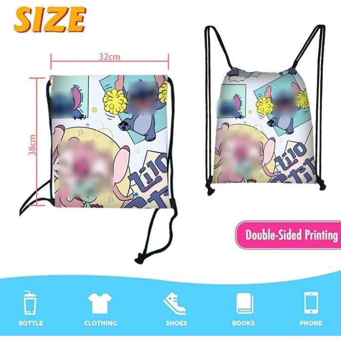 Sac à Dos Reine Des Neiges Pour Enfants - 44x34cm Avec Fermeture Cordon Et Poche Zip - École Et Sport
