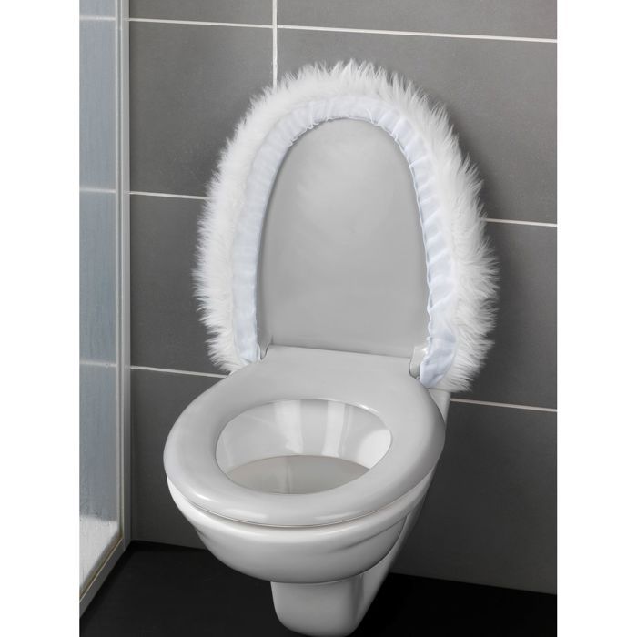 Housse pour abattant WC effet fourrure Olga L. 50 x l. 40 cm