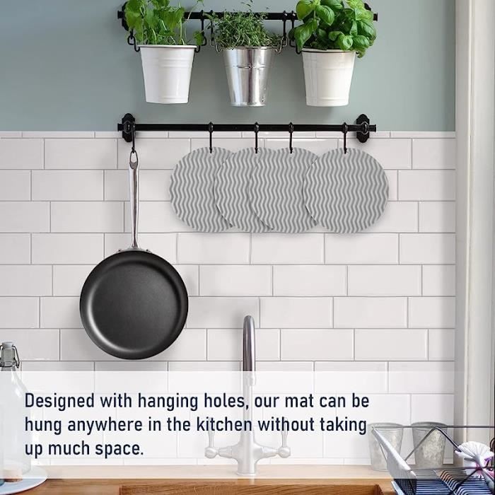 4 Pièces Dessous De Plat En Coton Tissé 18cm - Antidérapants Et Résistants à La Chaleur