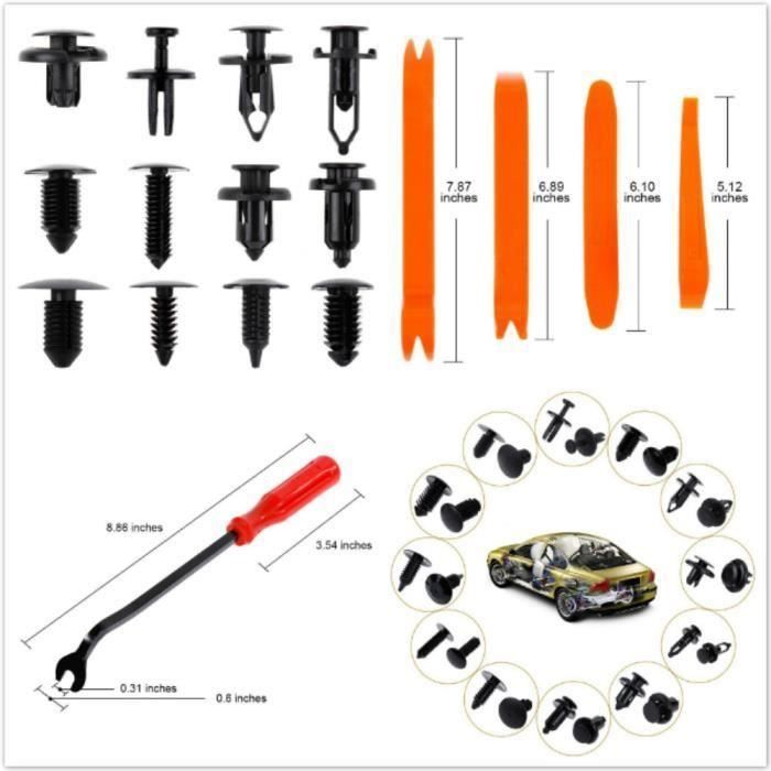 Kit 835 Pièces Clips Voiture Plastique - 16 Tailles, Outils Démontage, Serre-câbles - Boîte Rangement - 5