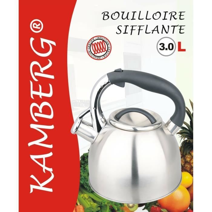 Bouilloire Sifflante Kinghoff 1,8 L En Inox Noir - Compatible Toutes Plaques (gaz, Induction, électrique) - 5