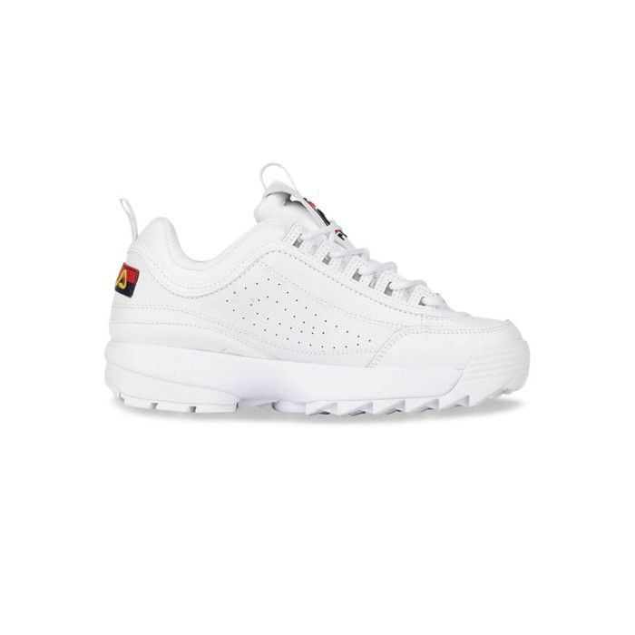 Basket Femme FILA DISRUPTOR 2 SIGNATURE Cuir Lacets Blanc Blanc Cdiscount Chaussures