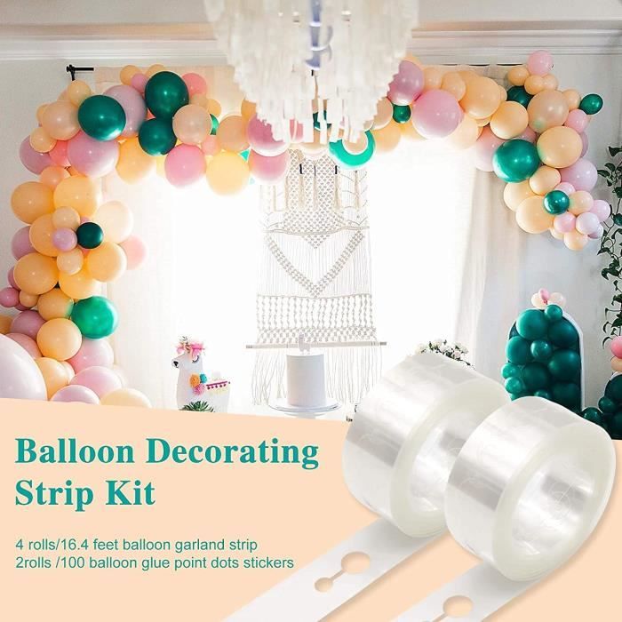 Guirlande Ballon Guirlande De Ballons 10 Bandes Kit Pour Arche, 5 Bandes Avec Adhésif Et Ficelle Ballon