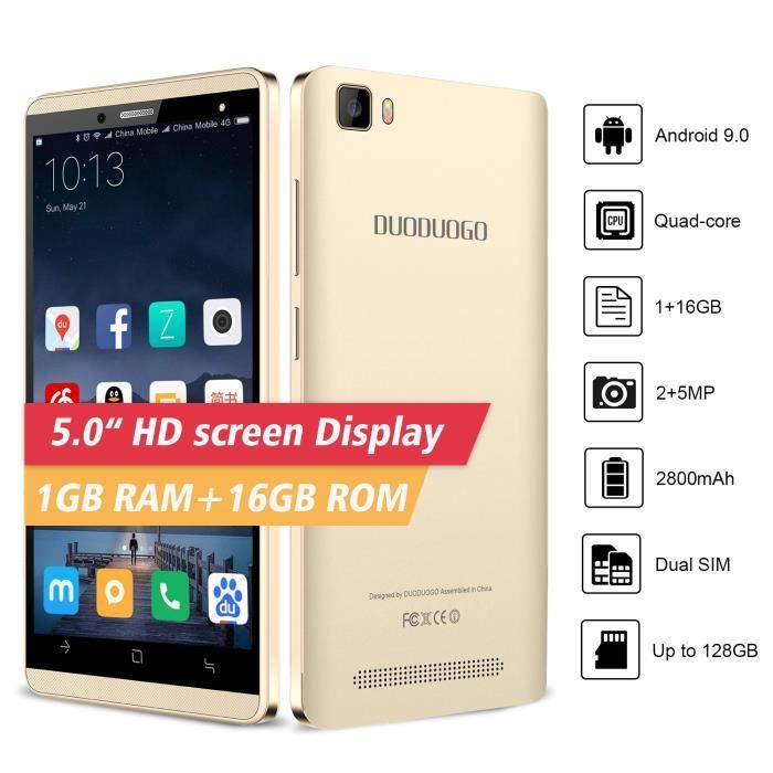 Smartphone Débloqué 3G, IP12 Pro+ Téléphone Portable Débloqué Pas Cher,  Écran de 6.26 Pouces, 1Go RAM + 8Go ROM, 2MP + 5MP, Quad-Core Android 5.1
