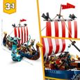 LEGO® 31132 Creator 3-en-1 Le Bateau Viking et le Serpent de Midgard, Jouet Transformable en Maison avec un Dragon ou un Loup-2
