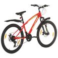 Vélo de montagne - VIDAXL - Roues de 26 pouces - 21 vitesses - Rouge-2