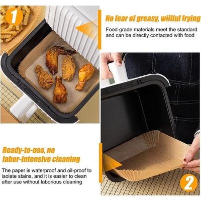 Papier Cuisson Air Fryer, 100 Pièces 20 cm Papier Sulfurisé pour Air