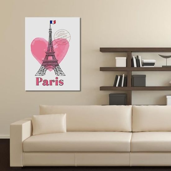 Tableau en verre - Tour Eiffel au coucher de soleil - Rond