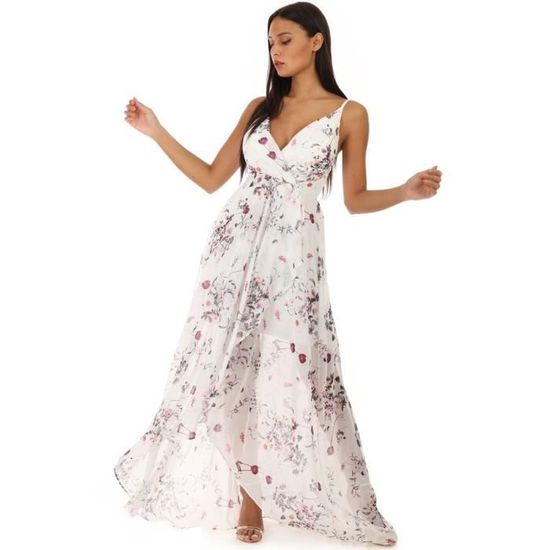 robe blanche à fleurs