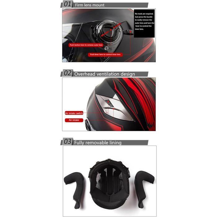 Casque Moto Jet Bluetooth ECE Homologué Vintage Demi-Jet - Double Visière Homme Femme
