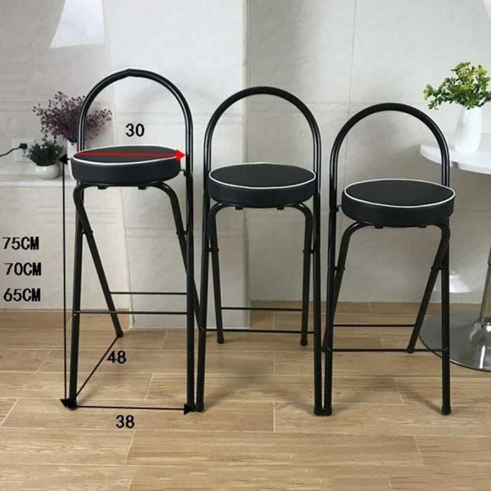 Tabouret Rond Tabourets De Bar Pliable Tabouret De Cuisine De 28 Pouces Chaise Haute ...