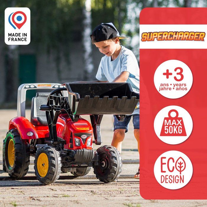 Falk Tracteur à pédale Supercharger 2020AB Rouge TU pas cher Falk Tracteur à pédale Supercharger 2020AB Rouge TU pas cher
