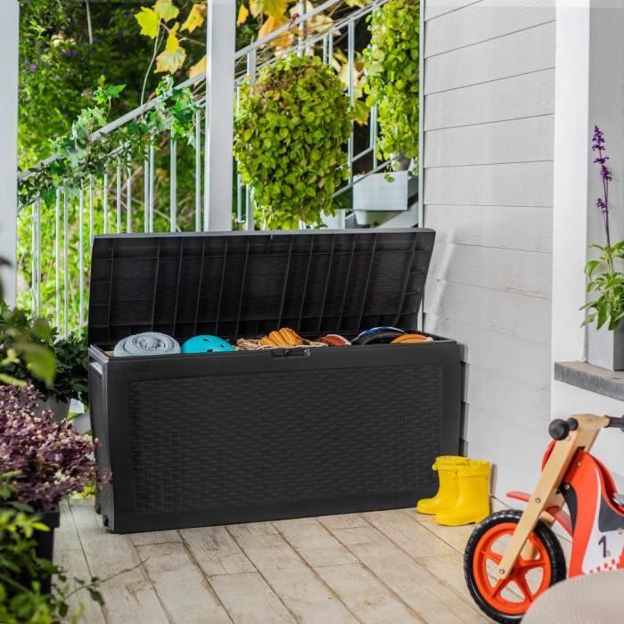 Coffre de rangement extérieur KETER avec roulettes en résine 270 litres ...