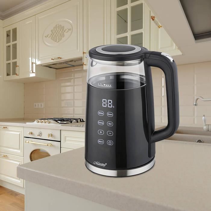 NEDIS Bouilloire Électrique 1,7L Plastique Noir 2200W Protection Contre Ebullition 83959135